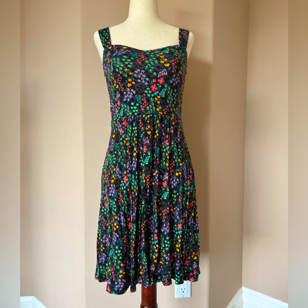 Frenchi Black Floral Mini Dress